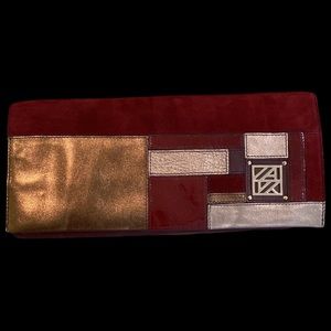 Anne Klein Leather Clutch, Claret